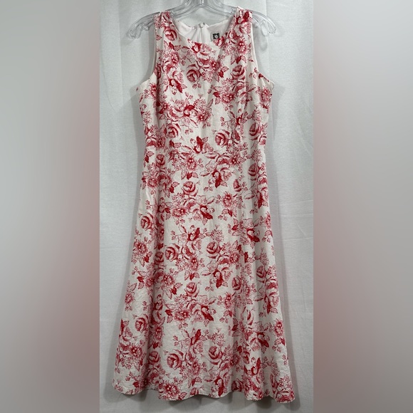Anne Klein Dresses & Skirts - ANNE KLEIN Sleeveless Floral linen Dress Sz10 vibrant super light! A-16